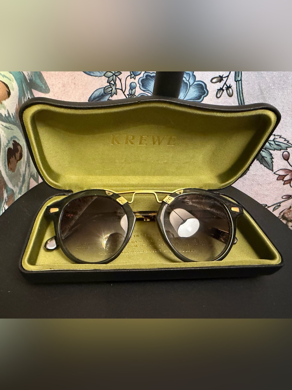 🕶️ KREWE St. Louis II Round Sunglasses – Bottle Green / Zulu 24K 🕶️
